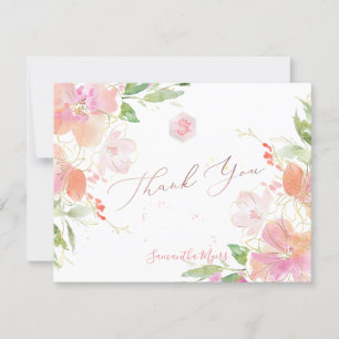 PixDezines Blushing Sweetpea  Mitzvah Thank You✡ RSVP Card