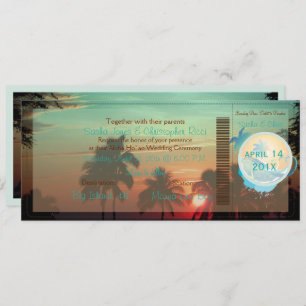 PixDezines Boarding Pass hawaii sunset Invitation