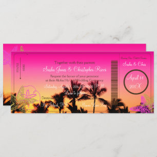 PixDezines Boarding Pass+Tropical Sunset A-Bay Invitation