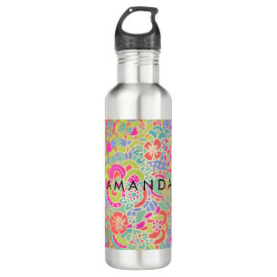 PixDezines Boho Floral/Lady Bugs/Butterflies 710 Ml Water Bottle
