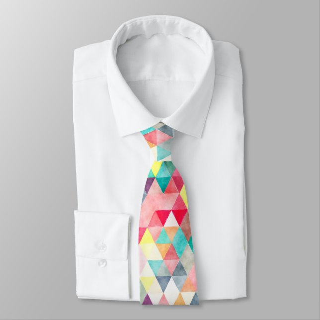 PixDezines Boho Geometric/adjustable triangles Tie (Tied)