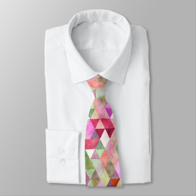 PixDezines Boho Geometric/adjustable triangles Tie (Tied)