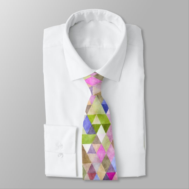 PixDezines Boho Geometric/adjustable triangles Tie (Tied)
