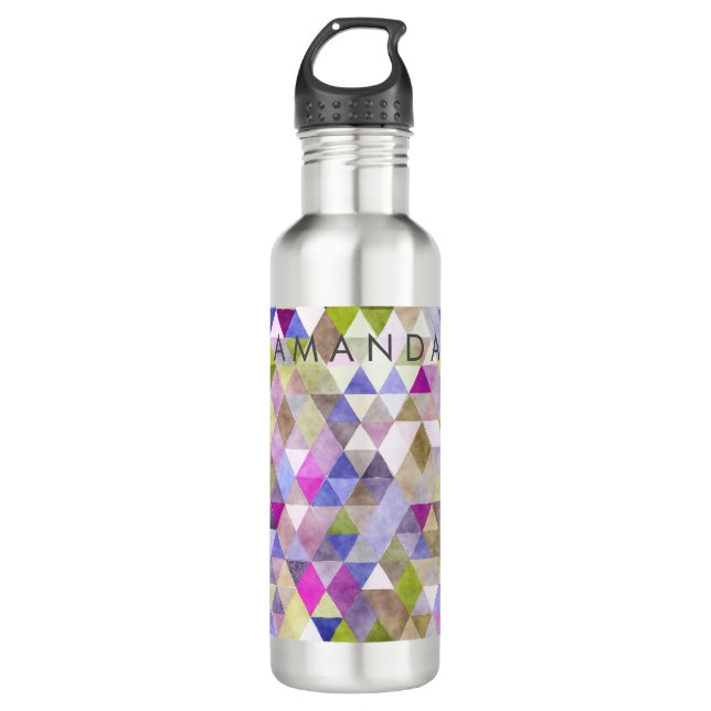 PixDezines Boho Geometric / Triangles Pattern 710 Ml Water Bottle (Front)