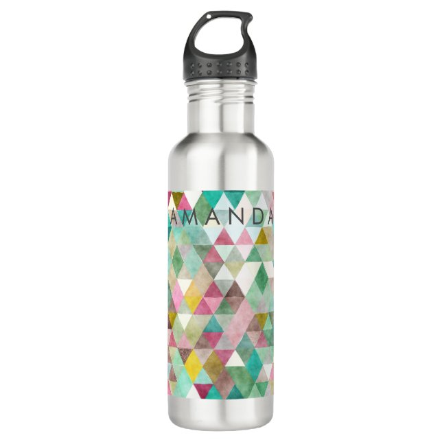 PixDezines Boho Geometric / Triangles Pattern 710 Ml Water Bottle (Front)
