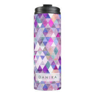 PixDezines Boho Watercolor Geometric/Triangles Thermal Tumbler