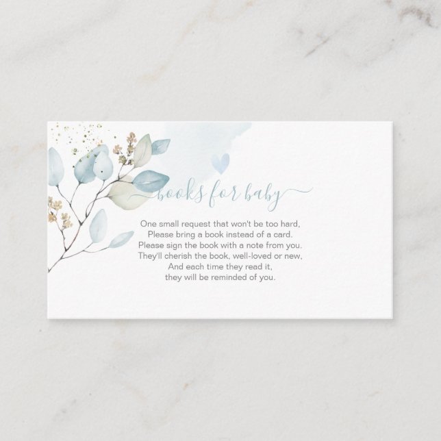 PixDezines Book Request, Blush Gum Eucalyptus Encl Enclosure Card (Front)