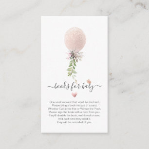 PixDezines Book Request, Glitter blushRose Balloon Enclosure Card