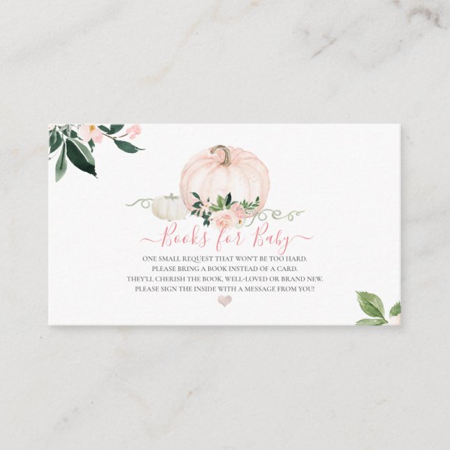 PixDezines Book Request, Watercolor Blush Pumpkin Enclosure Card (Front)