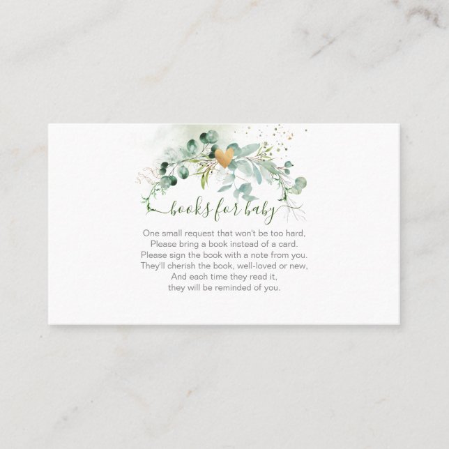 PixDezines Book Request, Watercolor Eucalyptus Place Card (Front)