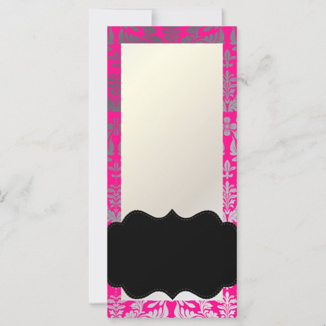 PixDezines Boroque Damask/Silver DIY Hot Pink (Front)