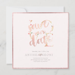 PixDezines BOTANICA LOVE SAVE DATE BLUSH PINK Save The Date