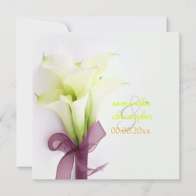 PixDezines bouquet, white calla lilies Invitation (Front)