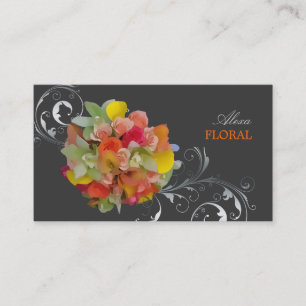 PixDezines Bridal Bouquet, florists/diy colours Business Card