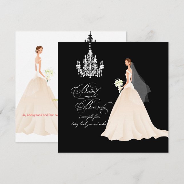 PixDezines bridal brunch/DIY occasion+colour Invitation (Front/Back)