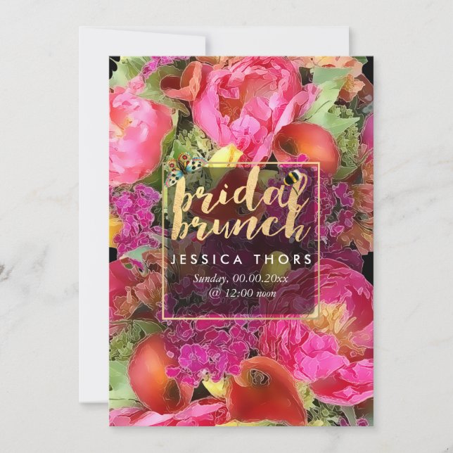 PixDezines Bridal Brunch Peonies/Calla Lily Invitation (Front)