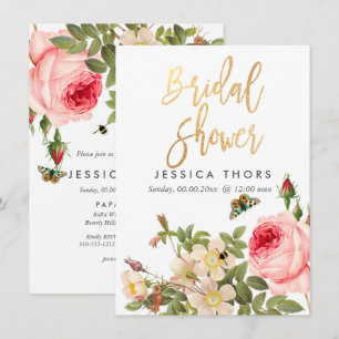 PixDezines Bridal Shower Rose Garden/DIY bckgrnd Invitation