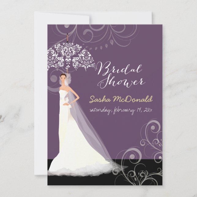 PixDezines bridal shower/umbrella Invitation (Front)