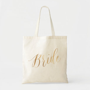 PixDezines Bride/Faux Gold Script Tote Bag