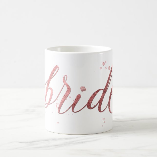 PixDezines Bride/Faux Rose Gold/Modern Script Coffee Mug (Center)