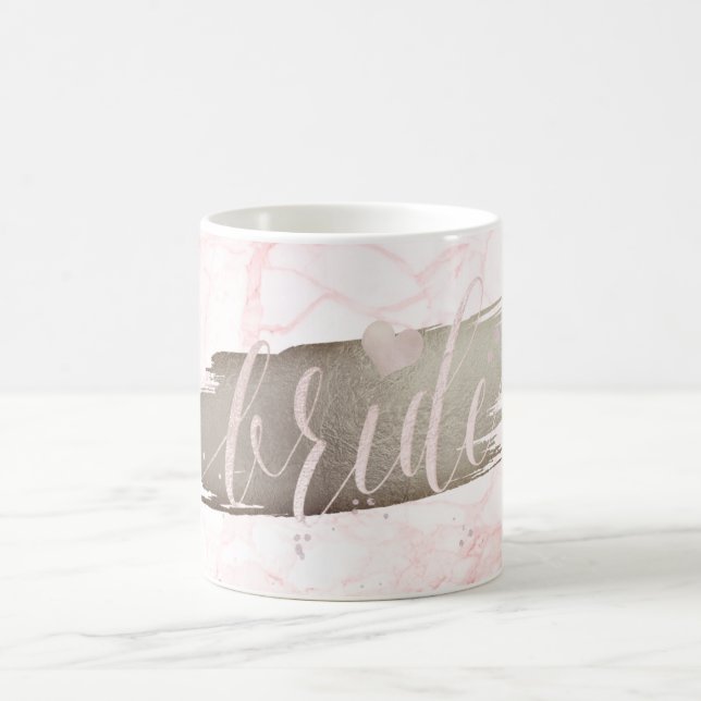 PixDezines Bride | Marble Blush Pink Script Coffee Mug (Center)