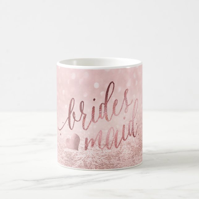 PixDezines Bridesmaid/Faux Rose Gold/Modern Script Coffee Mug (Center)