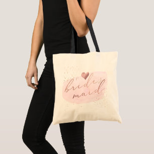 PixDezines Bridesmaid/Faux Rose Gold Script Tote Bag