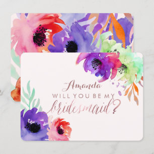 PixDezines Bridesmaid/Floral/Watercolor/Roses Invitation