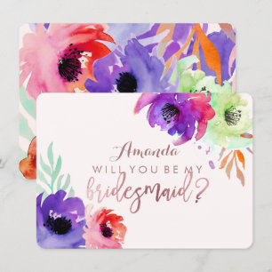 PixDezines Bridesmaid/Floral/Watercolor/Roses Invitation