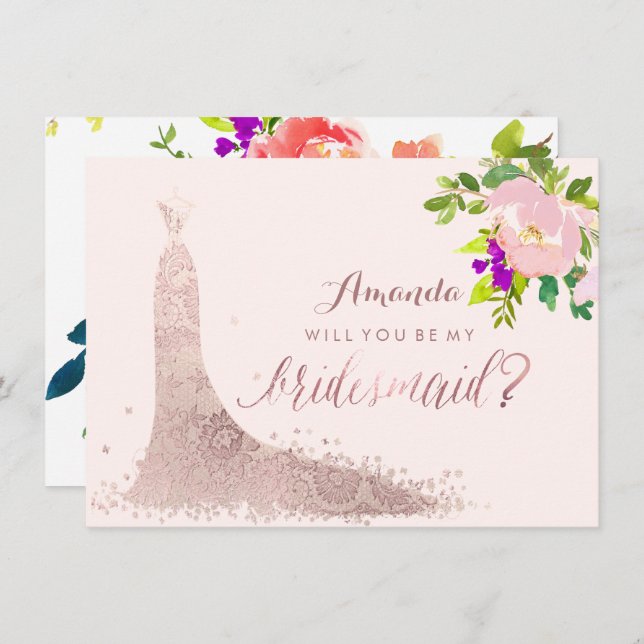 PixDezines Bridesmaid/Floral/Watercolor/Spring Invitation (Front/Back)