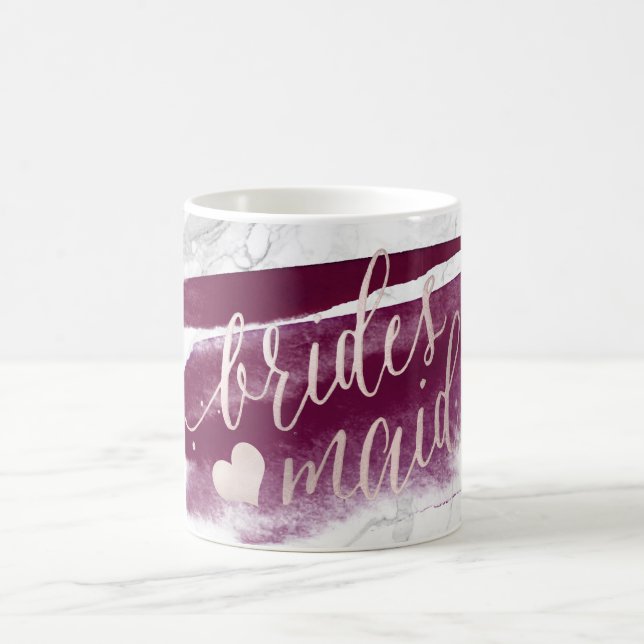 PixDezines Bridesmaid|Marble Blush Pink Script Coffee Mug (Center)