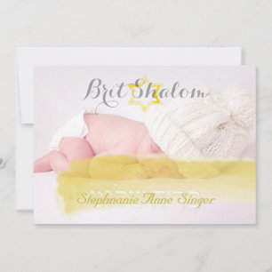 PixDezines brit shalom/photo frame+stars/diy colou Invitation