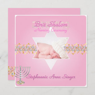PixDezines brit shalom/photo frame+stars Invitation