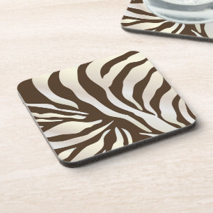 PixDezines Brown Zebra print/DIY colours Coaster