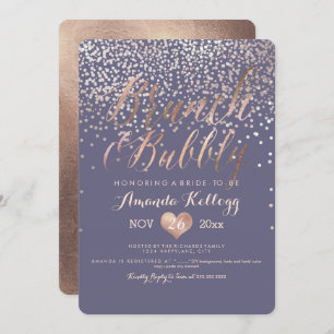 PixDezines Brunch & Bubbly Dazzled in Rose Gold Invitation