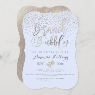 PixDezines Brunch N Bubbly/Silver Confetti Invitation