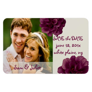 PixDezines burgundy calla save date/DIY colour Magnet