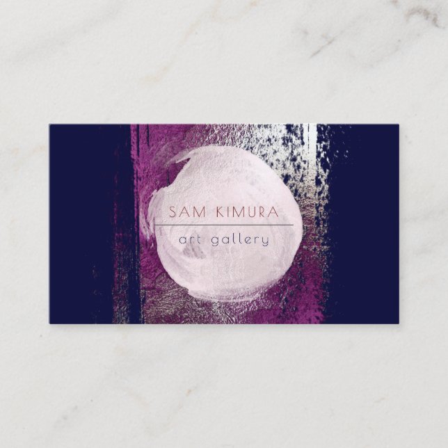 PixDezines Burgundy Faux Metallic Brushstrokes Business Card (Front)