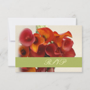 PixDezines burnt orange calla lily/DIY trim colour RSVP Card