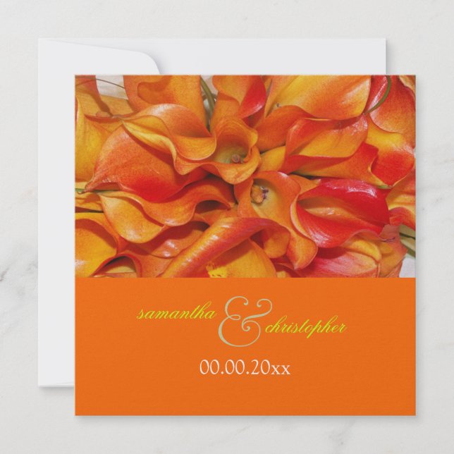 PixDezines burnt orange calla lily Invitation (Front)