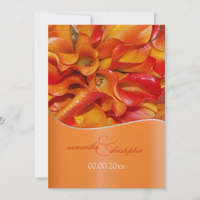 PixDezines burnt orange calla lily Invitation (Front)