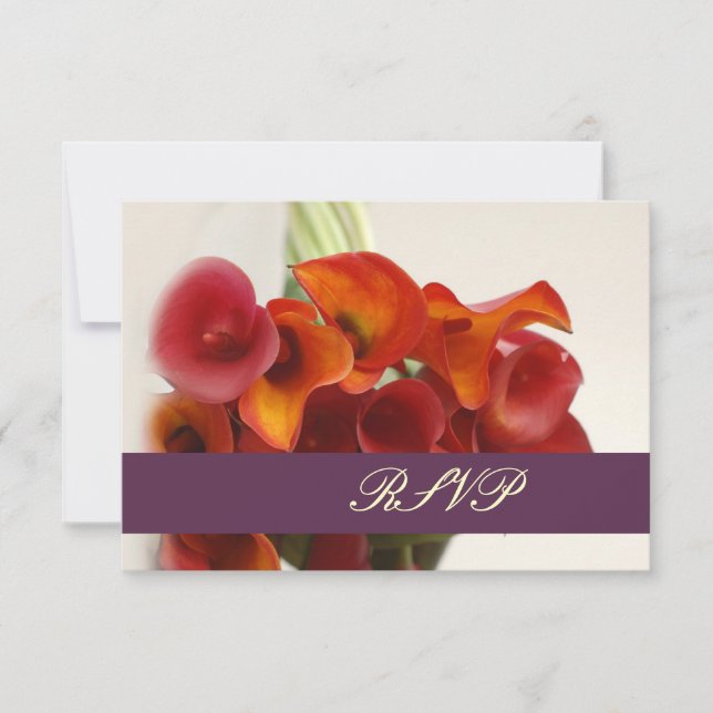 PixDezines burnt orange calla lily RSVP Card (Front)