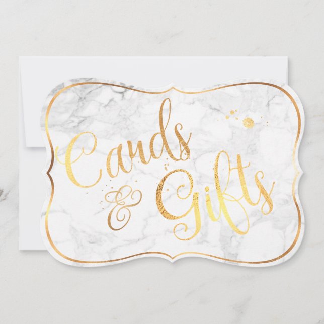 PixDezines Cards+Gifts Marble+Faux Gold/Table Sign (Front)