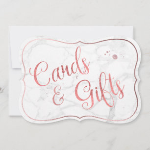 PixDezines Cards+Gifts Marble+Rose Gold/Table Sign Invitation
