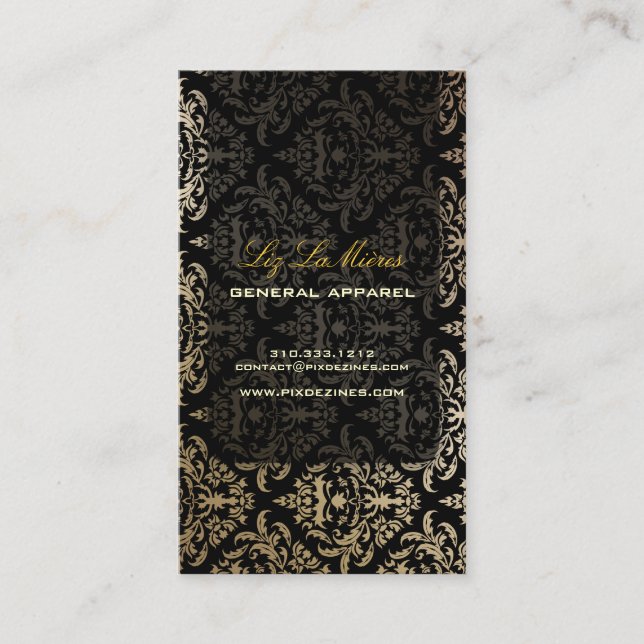 PixDezines Céline Damask Business Card (Front)