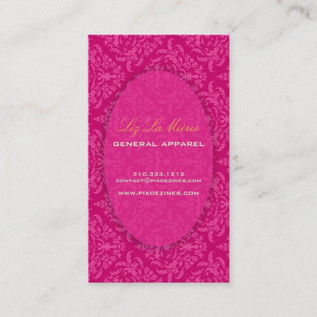 PixDezines Céline Damask Business Card (Front)