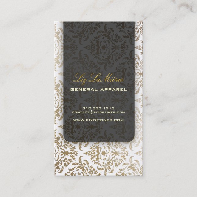 PixDezines Céline Damask Business Card (Front)