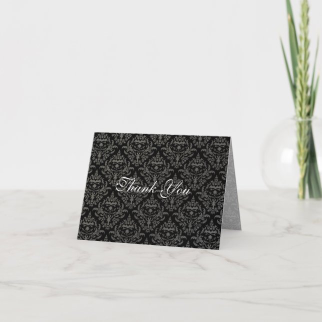 PixDezines Céline Damask|DIY colours Thank You Card (Front)