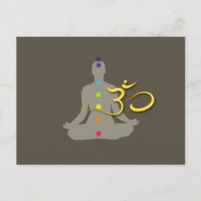 PixDezines Chakra Colour+Om Symbol Postcard (Front)