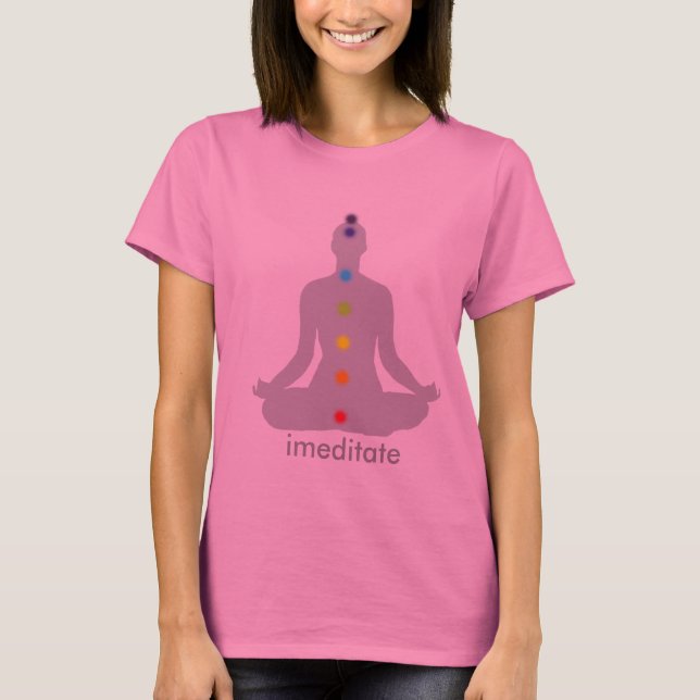 PixDezines Chakra Meditation, cusomizable T-Shirt (Front)